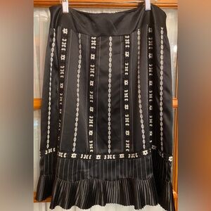 Vintage Albert Nipon Black Silk Embroidered and Beaded Skirt. Stunning! Size 10